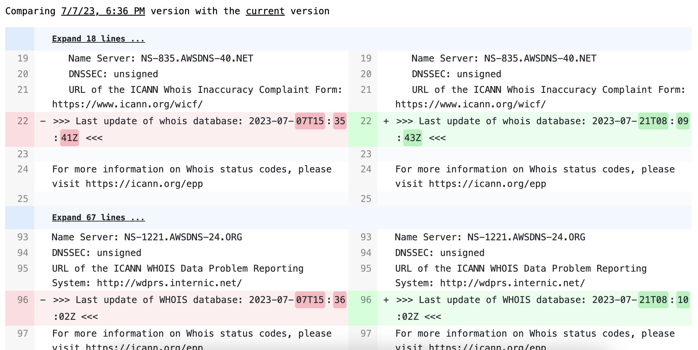 File monitoring page screenshot